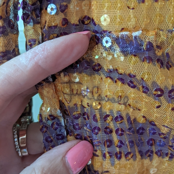 Just Cavalli Purple Orange Asymmetrical Mini Dress NWT Sz 6 - Picture 8 of 9